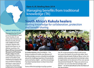 Managing Benefits from Traditional Knowledge (TK)