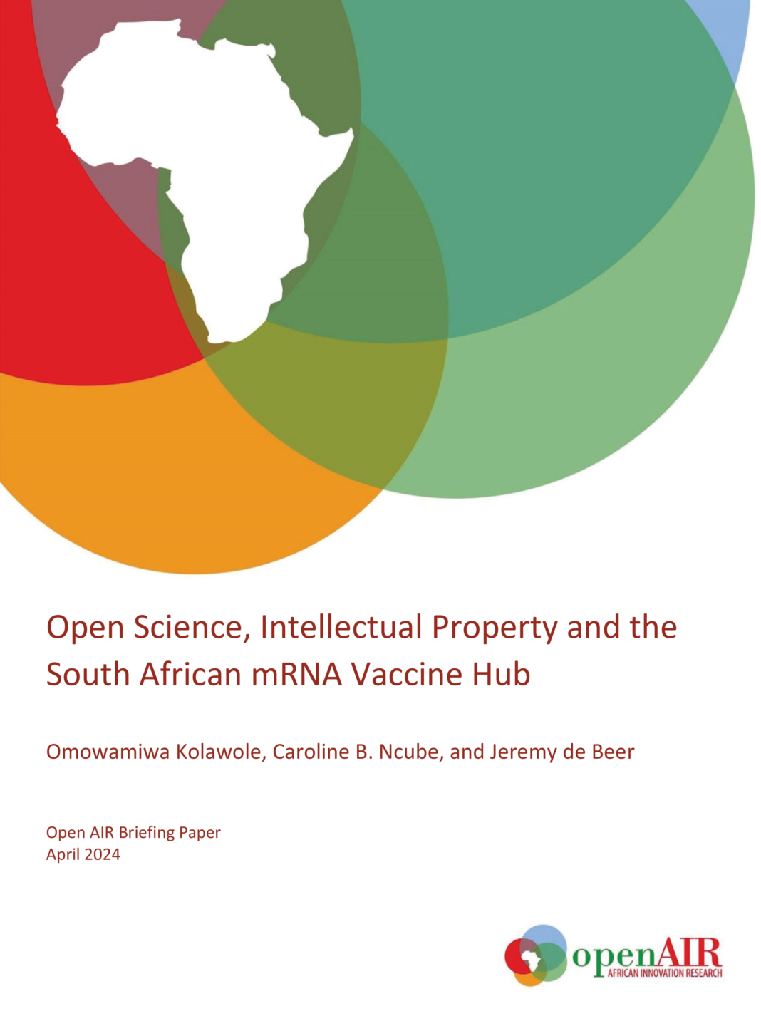 Briefing Paper - Kolawole-Ncube-de Beer - mRNA Vaccine Hub - Cover - 1252x1680